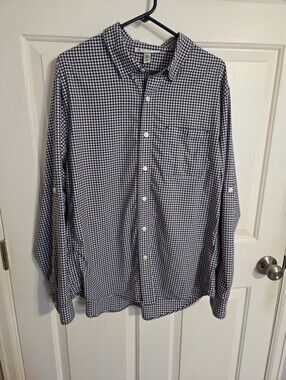 Coolibar Men's XL Plaid UPF 50+ Long Sleeve Shirt Blue
